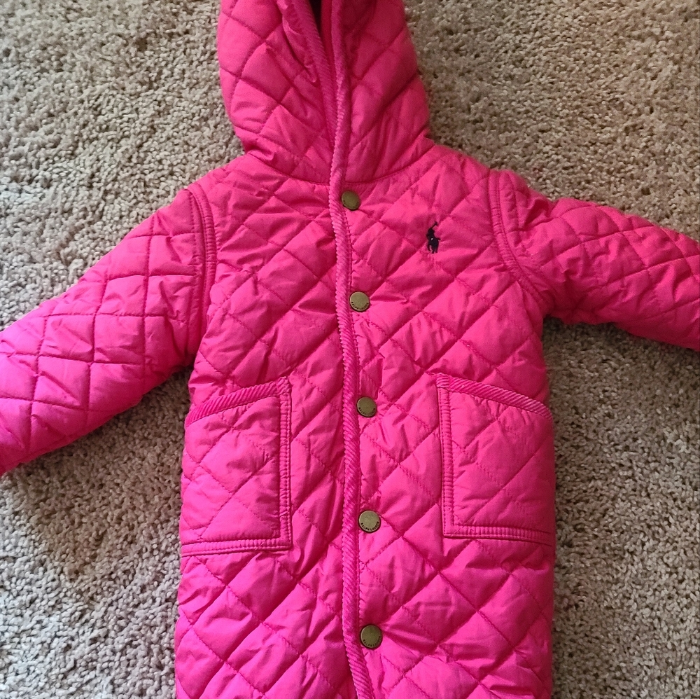 RL magenta baby snowsuit 3 months